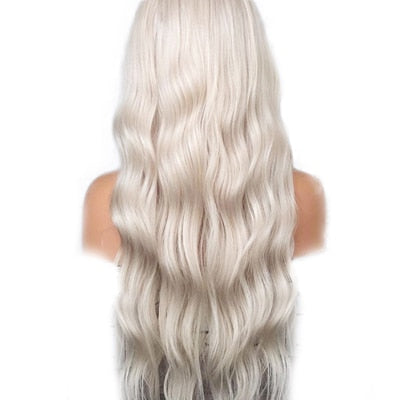 Charisma #60 Platinum Blonde Wig With Baby Hair 26 Inch  Lace Front Wig G Blonde