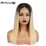 FAVE Hair 4*4 Lace Closure Ombre Wigs 150% Density Brazilian Remy Straight Hair Wig Natural Hairline 1B/613# Color Free Shipping