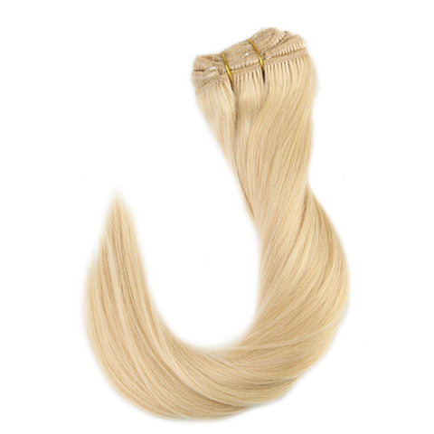 Blonde Extensions Human Hair Blonde Color #613 9 Pcs 100g Clip in Hair