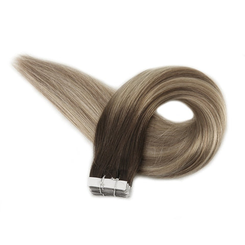 Tape in Hair Extensions Balayage Color Seamless  3 6 22