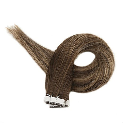 Tape in Hair Extensions Balayage Color Seamless  3 24 3