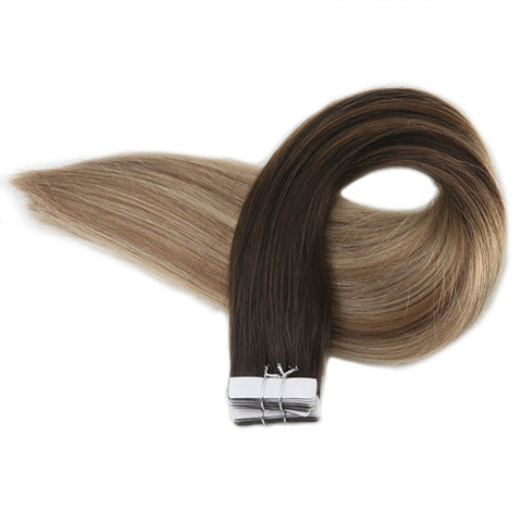Tape in Hair Extensions Balayage Color Seamless  2 8 613