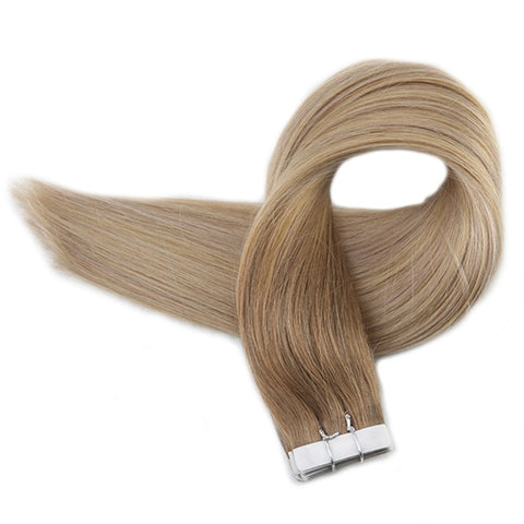 Tape in Hair Extensions Balayage Color Seamless  3 18 24