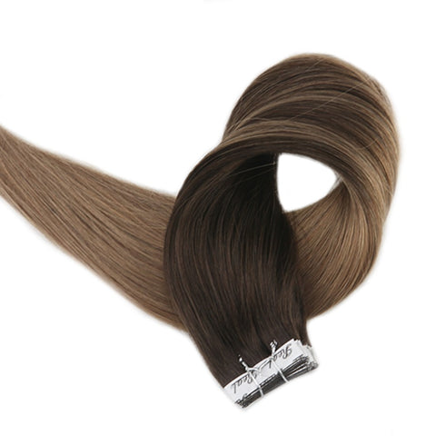 Tape in Hair Extensions Balayage Color Seamless  2 6