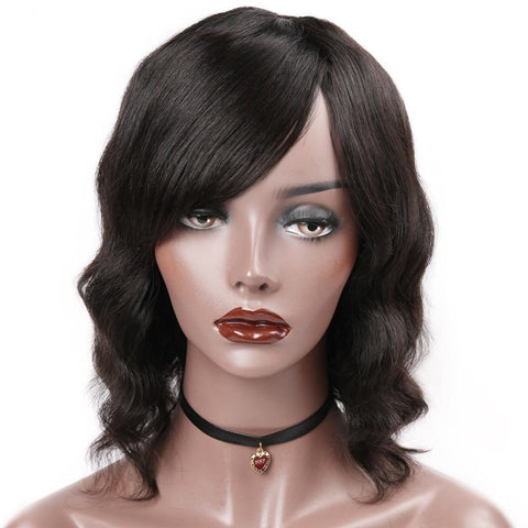 Evelyn  | Hair Short Remy Human Hair Wigs With Bangs