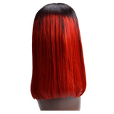 Lace Front Human Hair Wigs 1B/Red Short Bob Straight Lace Wigs Brazilian Remy Human Hair Pre plucked Hairline
