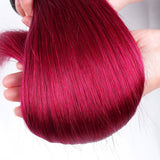 Ombre Red Hair Bundles Peruvian T1B/Burgundy