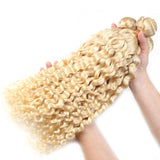 613 Blonde Malaysian Curly Hair Bundle Pure Color
