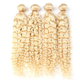 613 Blonde Malaysian Curly Hair Bundle Pure Color