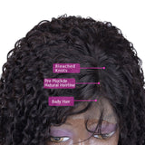 Short Curly Lace Front Human Hair Wigs Pre Plucked With Baby Hair Brazilian Remy Hair Bob Lace Front Wigs For Black Women