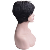 Short Human Hair Wigs for Black Women Wavy Wig Brazilian Remy Hair Free Part wigs with Bangs