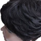 Short Human Hair Wigs for Black Women Wavy Wig Brazilian Remy Hair Free Part wigs with Bangs