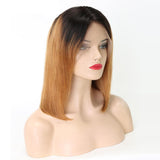 Lace Front Human Hair Wigs  Ombre Color 1B/27 Brazilian