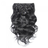 Body Waves Clip Hair Extensions  #1B