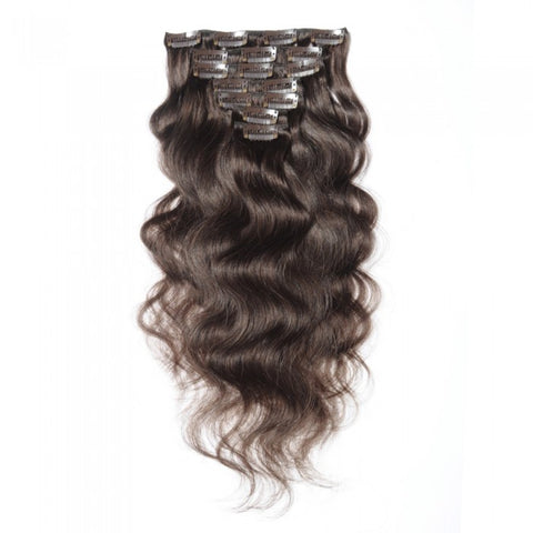 Body Waves Clip in Hair Extensions |  #4 Chocolate Brown