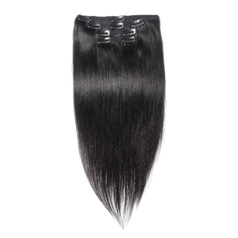 Straight Clip in Hair Extensions | Jet Black#1
