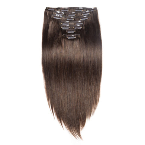 Straight Clip in Hair Extensions |  #4 Chocolate Brown